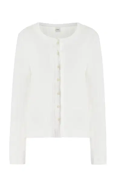 LESET Pointelle-Knit Cotton Cardigan | Thumbnail 7 LESET Pointelle-Knit Cotton Cardigan | Thumbnail 7