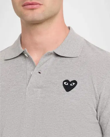 Comme des Garçons Men's Black Heart Cotton Polo Shirt | Thumbnail 5 Comme des Garçons Men's Black Heart Cotton Polo Shirt | Thumbnail 5