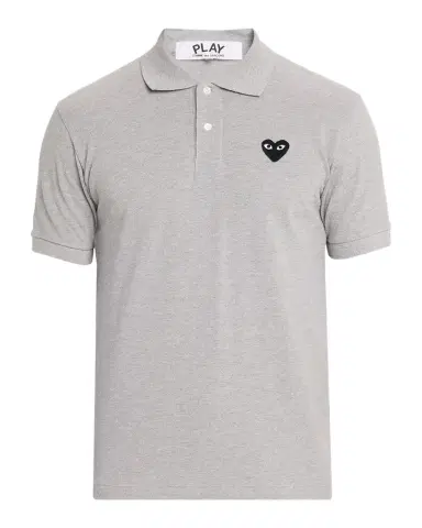 Comme des Garçons Men's Black Heart Cotton Polo Shirt | Thumbnail 1 Comme des Garçons Men's Black Heart Cotton Polo Shirt | Thumbnail 1