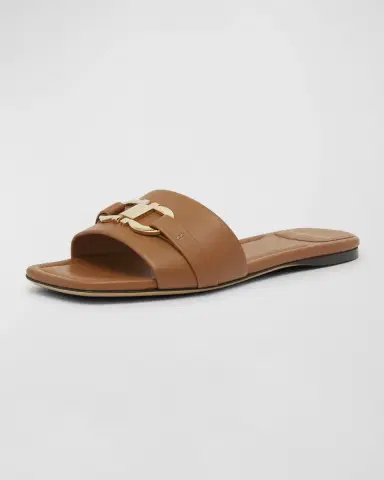 Ferragamo Leah Gancini Bit Leather Slide Sandals | Thumbnail 2 Ferragamo Leah Gancini Bit Leather Slide Sandals | Thumbnail 2