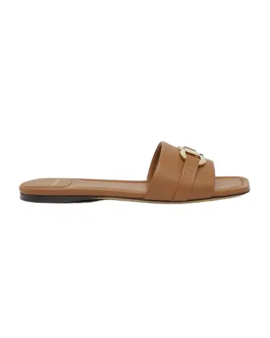 Ferragamo Leah Gancini Bit Leather Slide Sandals | Thumbnail 1 Ferragamo Leah Gancini Bit Leather Slide Sandals | Thumbnail 1