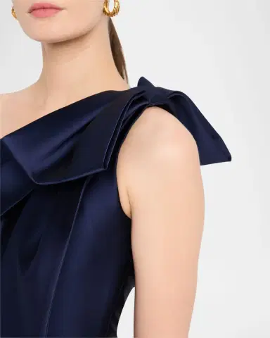 Sachin & Babi Bonnie One-Shoulder Bow Column Gown | Thumbnail 4 Sachin & Babi Bonnie One-Shoulder Bow Column Gown | Thumbnail 4