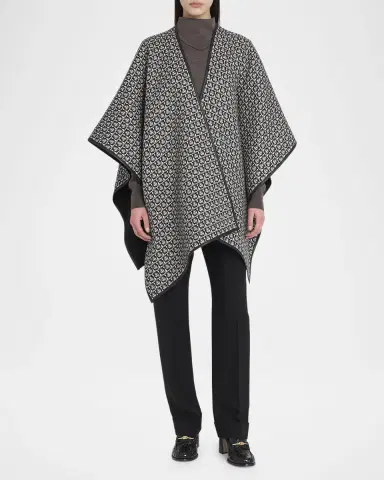 Ferragamo Gancini Wool & Leather Cape | Thumbnail 2 Ferragamo Gancini Wool & Leather Cape | Thumbnail 2