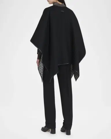 Ferragamo Gancini Wool & Leather Cape | Thumbnail 3 Ferragamo Gancini Wool & Leather Cape | Thumbnail 3