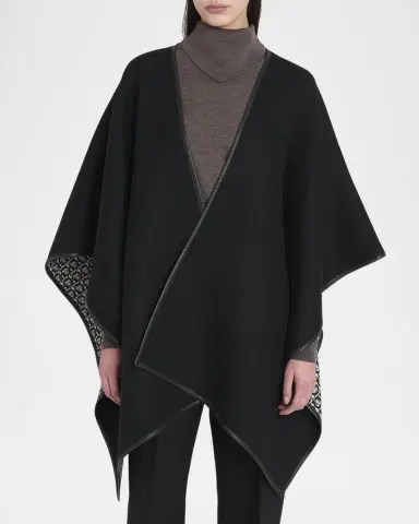 Ferragamo Gancini Wool & Leather Cape | Thumbnail 4 Ferragamo Gancini Wool & Leather Cape | Thumbnail 4
