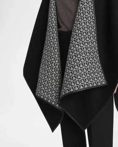 Ferragamo Gancini Wool & Leather Cape | Thumbnail 5 Ferragamo Gancini Wool & Leather Cape | Thumbnail 5