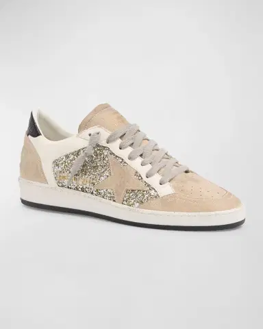 Golden Goose Ballstar Suede Glitter Low-Top Sneakers | Thumbnail 3 Golden Goose Ballstar Suede Glitter Low-Top Sneakers | Thumbnail 3