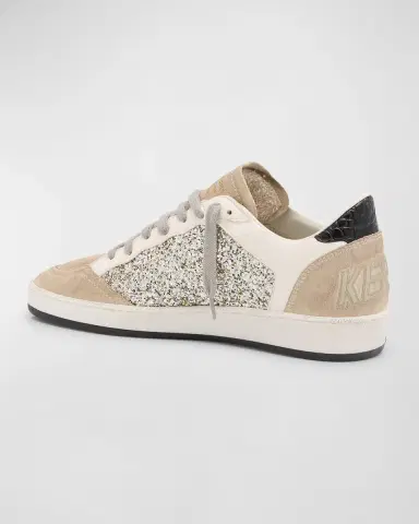 Golden Goose Ballstar Suede Glitter Low-Top Sneakers | Thumbnail 4 Golden Goose Ballstar Suede Glitter Low-Top Sneakers | Thumbnail 4