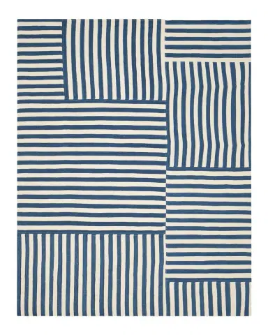 Ralph Lauren Home Celeste Stripe Patch Hand-Woven Rug | Thumbnail 1 Ralph Lauren Home Celeste Stripe Patch Hand-Woven Rug | Thumbnail 1