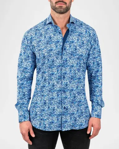 Maceoo Men's Einstein Ice Cube-Print Stretch Dress Shirt | Thumbnail 3 Maceoo Men's Einstein Ice Cube-Print Stretch Dress Shirt | Thumbnail 3