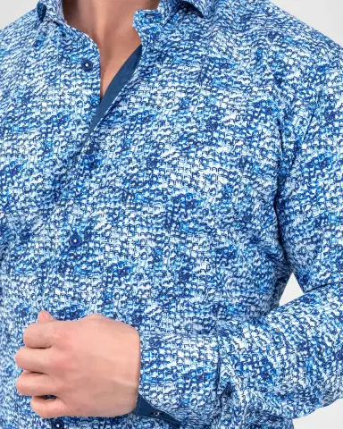 Maceoo Men's Einstein Ice Cube-Print Stretch Dress Shirt | Thumbnail 4 Maceoo Men's Einstein Ice Cube-Print Stretch Dress Shirt | Thumbnail 4