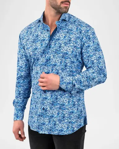 Maceoo Men's Einstein Ice Cube-Print Stretch Dress Shirt | Thumbnail 6 Maceoo Men's Einstein Ice Cube-Print Stretch Dress Shirt | Thumbnail 6
