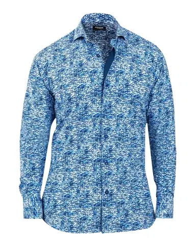 Maceoo Men's Einstein Ice Cube-Print Stretch Dress Shirt | Thumbnail 1 Maceoo Men's Einstein Ice Cube-Print Stretch Dress Shirt | Thumbnail 1