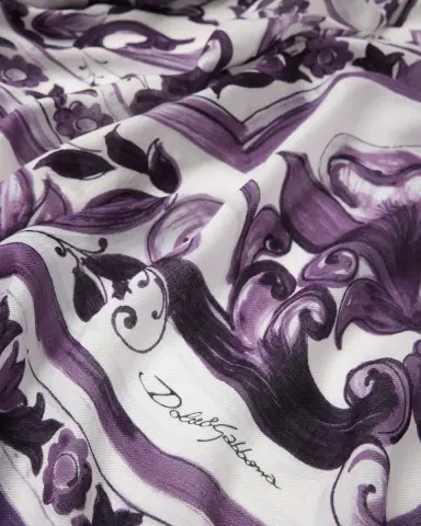 Dolce & Gabbana Majolica-Print Foulard Scarf | Thumbnail 3 Dolce & Gabbana Majolica-Print Foulard Scarf | Thumbnail 3