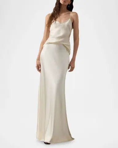 Ralph Lauren Collection Masina Stretch Satin Skirt | Thumbnail 2 Ralph Lauren Collection Masina Stretch Satin Skirt | Thumbnail 2