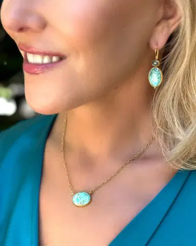Dina Mackney Stunning New Turquoise Choker Necklace | Thumbnail 1 Dina Mackney Stunning New Turquoise Choker Necklace | Thumbnail 1