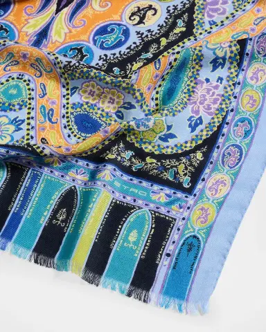 Etro Paisley Wool-Silk Scarf | Thumbnail 3 Etro Paisley Wool-Silk Scarf | Thumbnail 3