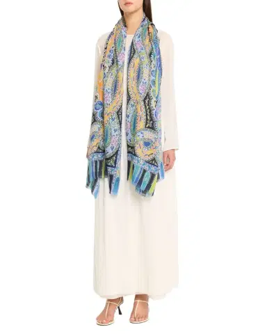 Etro Paisley Wool-Silk Scarf | Thumbnail 1 Etro Paisley Wool-Silk Scarf | Thumbnail 1