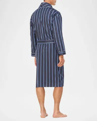 Majestic International Men's Sateen Multi-Stripe Shawl Robe | Thumbnail 3 Majestic International Men's Sateen Multi-Stripe Shawl Robe | Thumbnail 3