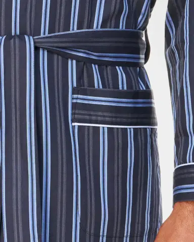 Majestic International Men's Sateen Multi-Stripe Shawl Robe | Thumbnail 4 Majestic International Men's Sateen Multi-Stripe Shawl Robe | Thumbnail 4