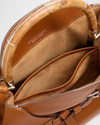 Ralph Lauren Collection The Ralph Wooden Top-Handle Bag in Leather | Thumbnail 4 Ralph Lauren Collection The Ralph Wooden Top-Handle Bag in Leather | Thumbnail 4