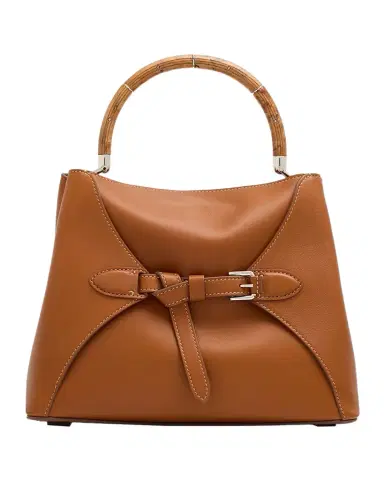 Ralph Lauren Collection The Ralph Wooden Top-Handle Bag in Leather | Thumbnail 1 Ralph Lauren Collection The Ralph Wooden Top-Handle Bag in Leather | Thumbnail 1