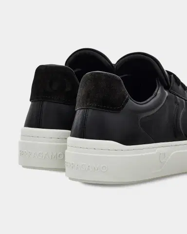 Ferragamo Men's Gancini Leather Low-Top Sneakers | Thumbnail 2 Ferragamo Men's Gancini Leather Low-Top Sneakers | Thumbnail 2