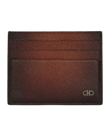 Ferragamo Men's Micro Gancini Grain Leather Card Holder | Thumbnail 1 Ferragamo Men's Micro Gancini Grain Leather Card Holder | Thumbnail 1