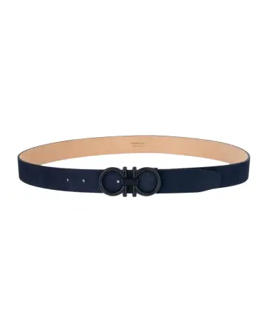 Ferragamo Men 's Suede Gancini-Buckle Belt | Thumbnail 1 Ferragamo Men 's Suede Gancini-Buckle Belt | Thumbnail 1