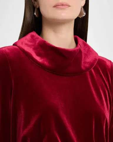 Badgley Mischka Belted Funnel-Neck Velvet Gown | Thumbnail 5 Badgley Mischka Belted Funnel-Neck Velvet Gown | Thumbnail 5