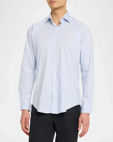 Peter Millar Men 's Conway Crown Lite Micro-Plaid Stretch Cotton Sport Shirt | Thumbnail 3 Peter Millar Men 's Conway Crown Lite Micro-Plaid Stretch Cotton Sport Shirt | Thumbnail 3