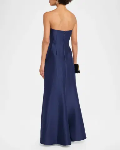 Badgley Mischka Strapless Mikado Trumpet Gown | Thumbnail 3 Badgley Mischka Strapless Mikado Trumpet Gown | Thumbnail 3
