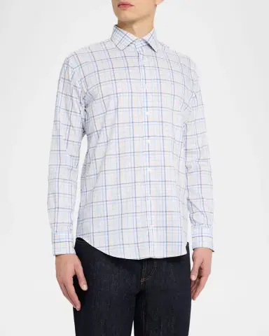 Peter Millar Men's Warren Crown Lite Cotton-Stretch Plaid Sport Shirt | Thumbnail 3 Peter Millar Men's Warren Crown Lite Cotton-Stretch Plaid Sport Shirt | Thumbnail 3