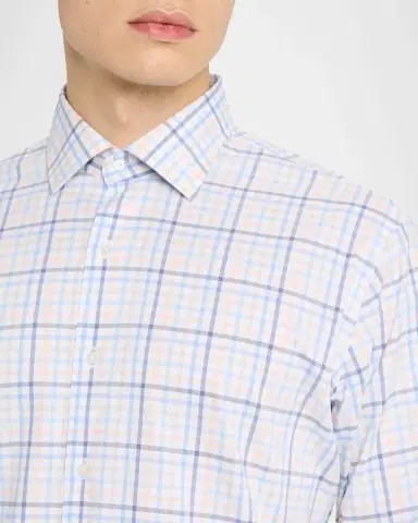 Peter Millar Men's Warren Crown Lite Cotton-Stretch Plaid Sport Shirt | Thumbnail 4 Peter Millar Men's Warren Crown Lite Cotton-Stretch Plaid Sport Shirt | Thumbnail 4