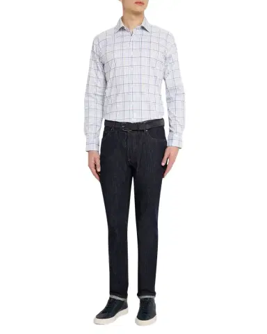 Peter Millar Men's Warren Crown Lite Cotton-Stretch Plaid Sport Shirt | Thumbnail 1 Peter Millar Men's Warren Crown Lite Cotton-Stretch Plaid Sport Shirt | Thumbnail 1