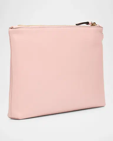 Jimmy Choo Floral Applique Leather Flat Pouch Bag | Thumbnail 3 Jimmy Choo Floral Applique Leather Flat Pouch Bag | Thumbnail 3