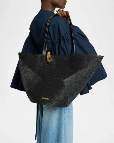 Jacquemus Le Bambola Angular Woven Tote Bag | Thumbnail 2 Jacquemus Le Bambola Angular Woven Tote Bag | Thumbnail 2
