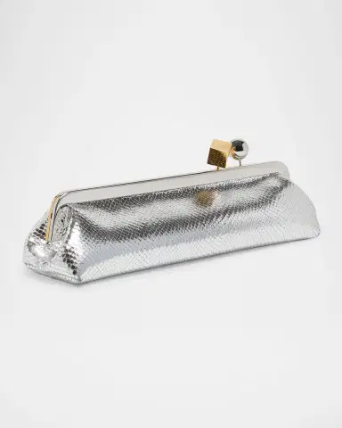 Jacquemus La Pochette Salon Snakeskin-Embossed Leather Clutch Bag | Thumbnail 2 Jacquemus La Pochette Salon Snakeskin-Embossed Leather Clutch Bag | Thumbnail 2