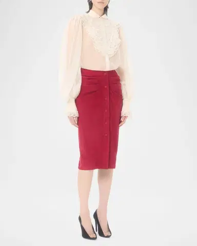 Valentino Garavani Embroidered Organza Bib Shirt | Thumbnail 2 Valentino Garavani Embroidered Organza Bib Shirt | Thumbnail 2