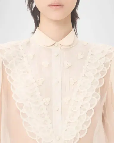 Valentino Garavani Embroidered Organza Bib Shirt | Thumbnail 5 Valentino Garavani Embroidered Organza Bib Shirt | Thumbnail 5