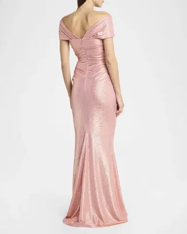 Talbot Runhof Mobina Draped Mirrorball Mermaid Gown | Thumbnail 3 Talbot Runhof Mobina Draped Mirrorball Mermaid Gown | Thumbnail 3