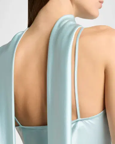 Talbot Runhof Pope Crepe Satin Halter Gown | Thumbnail 5 Talbot Runhof Pope Crepe Satin Halter Gown | Thumbnail 5