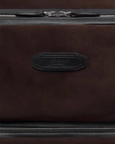 Brioni Men's Leather-Trim Suede Backpack | Thumbnail 6 Brioni Men's Leather-Trim Suede Backpack | Thumbnail 6