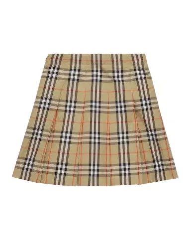 Burberry Girl 's Pleated Check Cotton Twill Skirt, Size 10 | Thumbnail 1 Burberry Girl 's Pleated Check Cotton Twill Skirt, Size 10 | Thumbnail 1