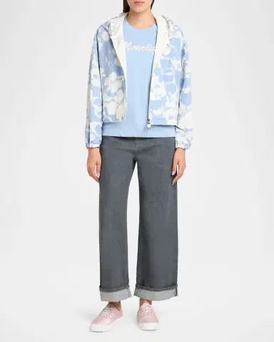 Moncler Noisetier Floral Hooded Jacket | Thumbnail 2 Moncler Noisetier Floral Hooded Jacket | Thumbnail 2