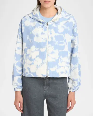 Moncler Noisetier Floral Hooded Jacket | Thumbnail 4 Moncler Noisetier Floral Hooded Jacket | Thumbnail 4
