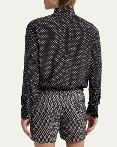 TOM FORD Men's Lyocell Polka Dot French Cuff Sport Shirt | Thumbnail 3 TOM FORD Men's Lyocell Polka Dot French Cuff Sport Shirt | Thumbnail 3