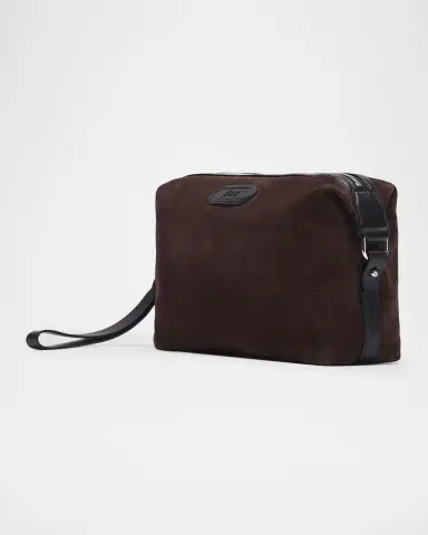 Brioni Men's The Pouch Suede Wristlet Bag | Thumbnail 2 Brioni Men's The Pouch Suede Wristlet Bag | Thumbnail 2