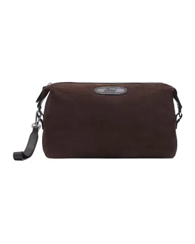 Brioni Men's The Pouch Suede Wristlet Bag | Thumbnail 1 Brioni Men's The Pouch Suede Wristlet Bag | Thumbnail 1