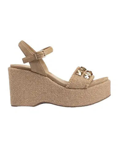 PEDRO GARCIA Delina Embellished Jute Platform Ankle-Strap Sandals | Thumbnail 1 PEDRO GARCIA Delina Embellished Jute Platform Ankle-Strap Sandals | Thumbnail 1